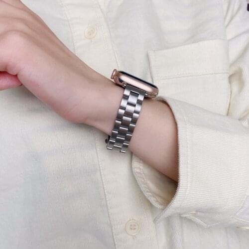 Popular wrist band stainless steel strap for iwatch 6 se/5/4/3/2/1 for Apple watch band 38mm 40mm 44mm 40mm metal