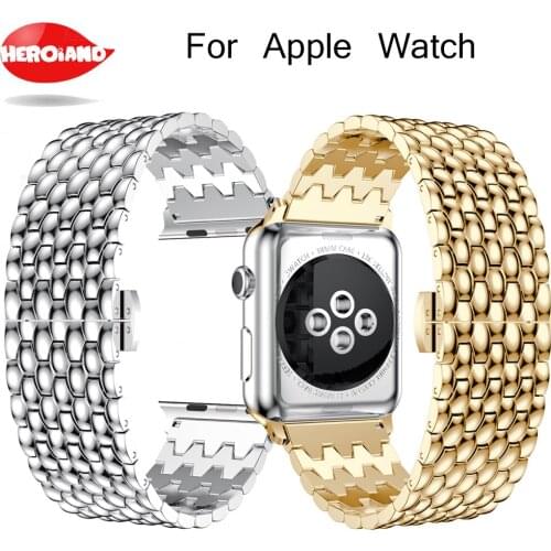 Dragon Stainless Steel Watch band Strap for apple watch 42 mm 38 mm link bracelet Replacement Watch bands for watch serise 1 2 3