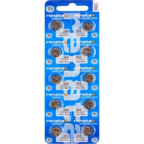 RENATA 10pcs/pack Silver Oxide Watch Battery 394 SR936SW 936 1.55V 100% 394 Renata 936 Batteries
