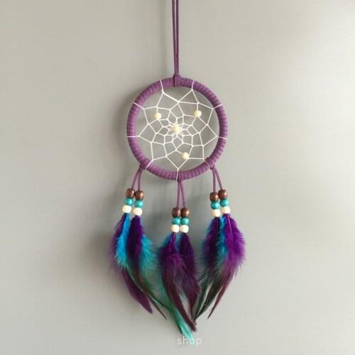 Handmade Feather Weave Dream Catcher Wind Chimes Indian Pendant Dreamcatcher Child Room Decor Bed Hanging Decoration