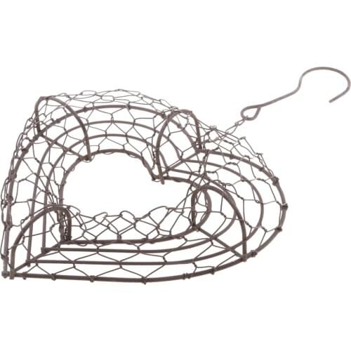 Heart Succulents Pot Hanging Planter Plant Holder Basket Made of Iron Wire