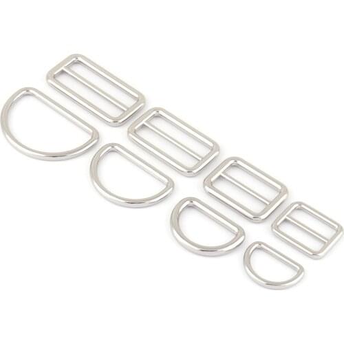 20-38mm Silver Adjuster Slide Lanyard Buckles,Metal D Ring Strap Purse Buckle Dog Collar Handbag Webbing Hardware Supplies DIY