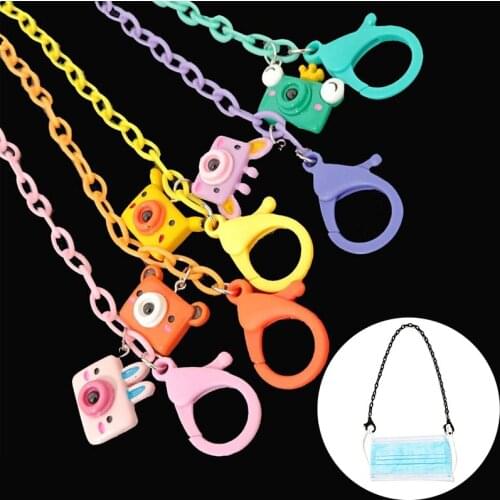 New Fashion Mask Chain Holder Children Pencil School Bag Cute Face Cover Acrylic Lanyard Mask Anti-lost Non-slip Rope 58 cm