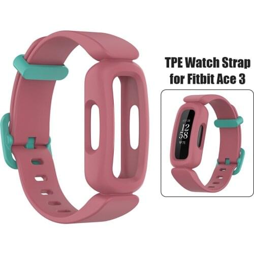 Silicone One-Piece Watchband Replacement Adustable Smart Watch Wrist Strap Bracelet Accessories for Fitbit Ace 3 Fitbit Inspire