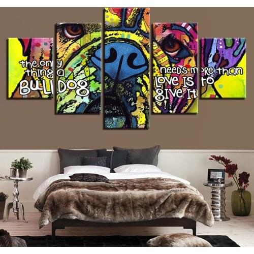 Inkjet Home Decoration Poster Sofa Wall Color Dog Living Room Wall Dining Room Frameless Printing Canvas Hanging Painting Core