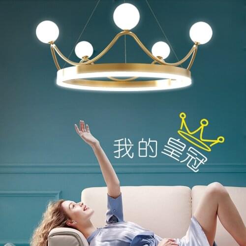 Light luxury post modern minimalist living room chandelier bedroom creative personality crown chandelier ring new LB031306