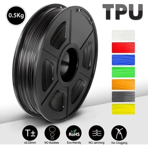 TPU 0.5kg Flexible 3D Printer Filament tpu flexible 1.75mm for Flexible DIY gift or model printing ship with fast delivery