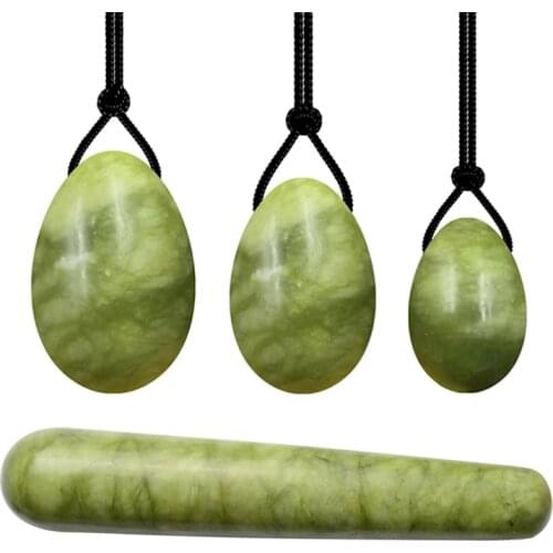 Yoni Egg Set Wand Vaginal Muscle Tightening Kegel Exerciser Stone Massage Ball Pelvic Floor Repair Resuable Drilled Jade Eggs