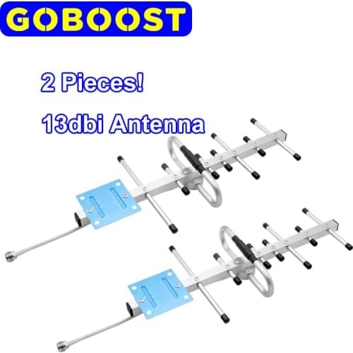 GOBOOST 2pieces Yagi Outdoor Antenna For Celluar Amplifier 13dbi 698-2700mhz Repeater 2g 3g GSM DCS 4g Waterproof Accessories