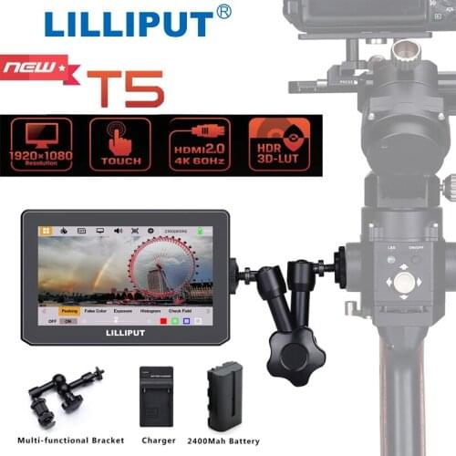 Lilliput T5 New 5" 4K HDMI 2.0 Camera Video Monitor for DJI RS 2 and Zhiyun 3-Axis Camera Handheld Gimbal Versatile Stabilizer
