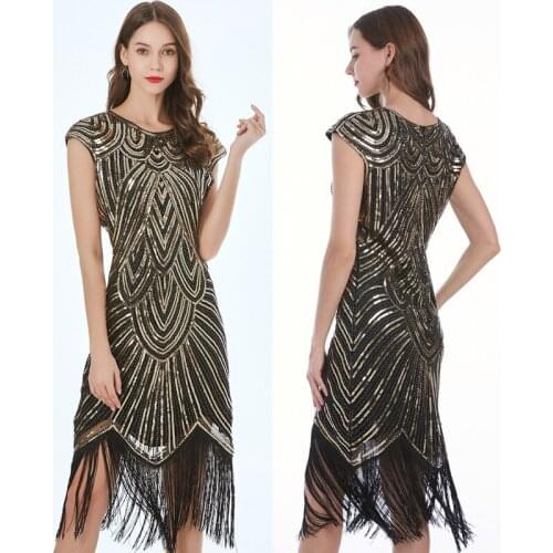 Vintage New Fashion Striped Sequined Mid-calf O-neck Ladies Elegant Club Sexy Party Plus Size Summer Dress Women Party Dresses