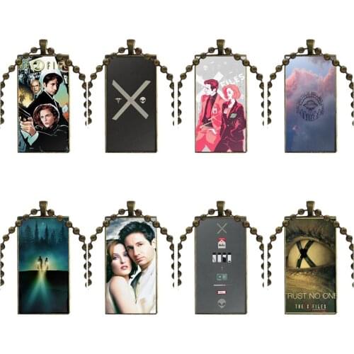 I Want To Belive X-file Movie Nebula Space For Women Jewellery Design Fashion Vintage Glass Women Rectangle Necklace Pendants