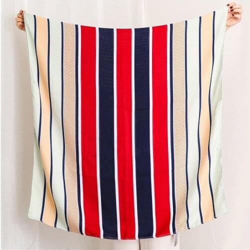 2019 Autumn Stripe Print Scarves Shawls Women Soft Cotton Stripe Wrap Scarf Muffler Hijab Headband Free Shipping