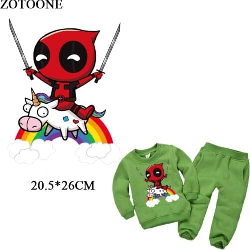 ZOTOONE Iron Cartoon Unicorn Rainbow Patches For Kids Clothing Heat Transfers For Children Clothes Appliques Thermal Press D