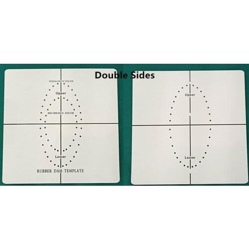 1Piece Rubber Dam Template Dental Punch Hole Plate Endodontic Guide Board Child Adult Double Sides