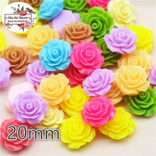 30pcs 20mm Mixed Color flower daisy resin flatback cabochon DIY jewelry/phone decoration No Hole