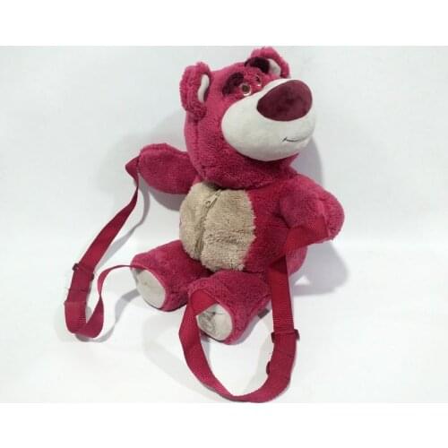 40cm ToyStory 3 Lotso Stuffed Toys Cartoon Childrens Backpack Kawaii Strawberry Bear Stuffed Plush Toys Gifts for Children