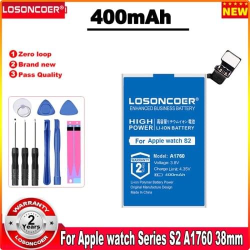 LOSONCOER A1760 400mAh Battery For Apple watch Series 1 Series 2 38mm 42mm Real Capacity Series1 Series2 Battery