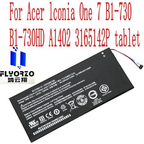 Brand new original 3580mAh MLP2964137 Battery For Acer lconia One 7 B1-730 B1-730HD A1402 3165142P tablet