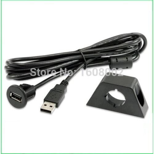 Car Bike Motorcycle Marine USB panel mount Socket Extension cable USB with Bracket new