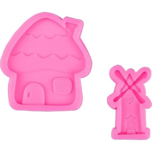 Big Windmill House Chocolate Mold DIY Silicone Mold Childrens Food Supplement Steamed Cake Kitchen Baking Accessories