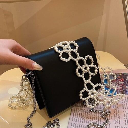 Brand Designer Womens Tote Bags 2021 High Quality PU Leather Shoulder Messenger Bag Fashion Pearl Chain Lady Handbags And Purse