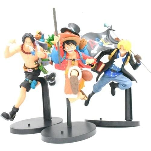 One Piece Figure Toys Monkey D Luffy Portgas Ace Sabo Running Brother Collectible Model Dolls