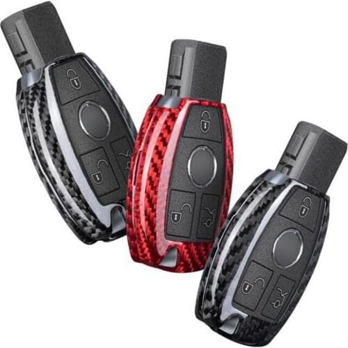 Carbon Fiber Car Key Case Cover Key Shell For Mercedes Benz A C E Class C260L GLB200 A200L E300L GLC Protective shell
