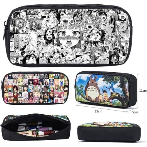 3D Printed Ahegao Pencil Case Anime Kawaii Hentai Makeup Box School Supplies Stationery Storage Pouch Bag Senpai Cosmetic Cases
