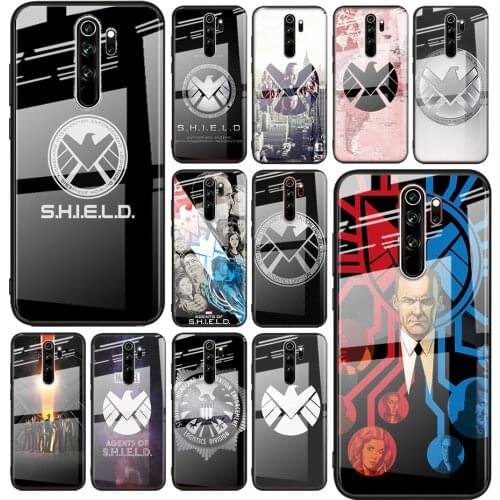 Tempered Glass Cover Marvel SHIELD For Xiaomi Redmi Note 10 10S 9T 9S 9 8T 8 7 5G Pro Max Phone Case Shell