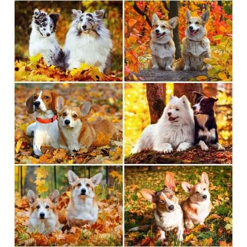 5D DIY Diamond Painting Full Drill Dog Animals Diamond Mosaic Stitch Interior Paintings Art Picture Handicraft Home Decor