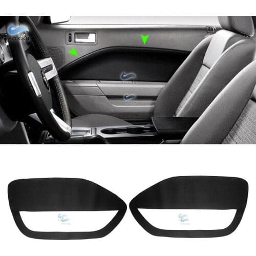 For Ford Mustang 2005 2006 2007 2008 2009 2pcs Microfiber Leather Car Interior Front Door Handle Panel Cover Protective Trim