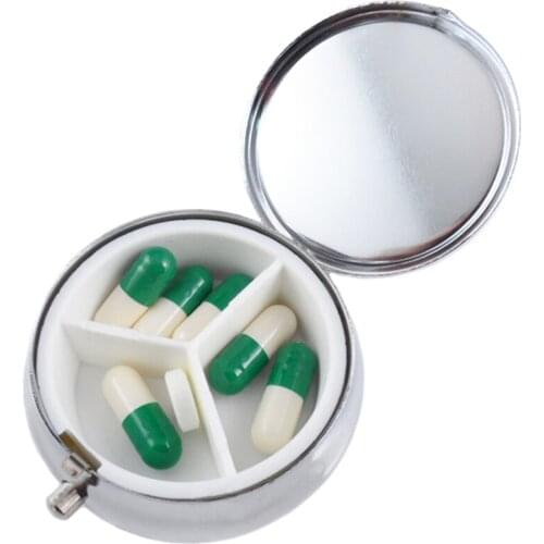 Droppshiping Pill Medicine Candy Box Case Storage Vitamin Container Metal Pocket Portable Organizer MFJ99