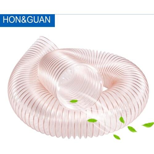 2M Flexible Air Ducting Hose Ventilation Transparent High Pressure PVC Steel Hose for Inline Duct Fan Ventilator 100 125 150mm