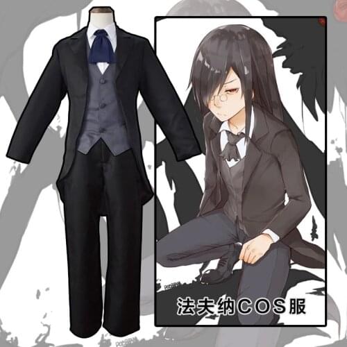 Miss Kobayashis Dragon Maid Fafnir Cosplay Costume Anime Cosplay Wigs shoes Man Female Fafnir Black Suit Cosplay Costume Props