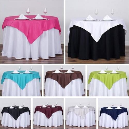 Square Polyester Table Overlay Banquet Wedding Table Cloth For Event Party Home Decoration
