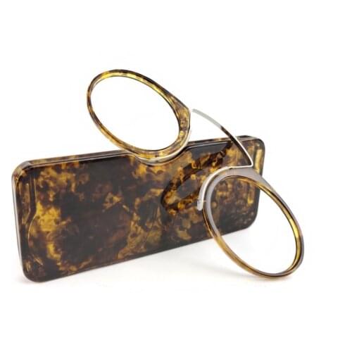 Leopard Round Reading Glasses Nose Clip Mini Portable Tr90 Magnifying Presbyopia Women Men with Case 1.0 2.0 2.5 1.5 Gafas