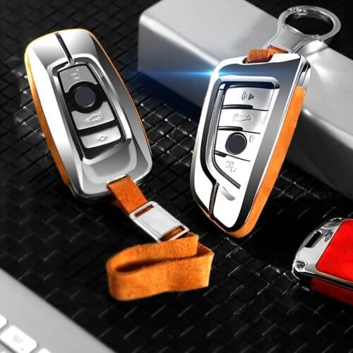 Fur Leather Car Key Case Cover Shell For BMW X1 X3 X4 X5 X6 F15 F16 F48 G30 G11 F39 M3 M4 M5 520 525 1 3 5 7 Series Accessories