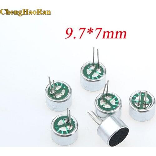ChengHaoRan 20Pcs/Lot 9.7mm x 7mm 2 Pin MIC Capsule Electret Condenser Microphone Repair parts
