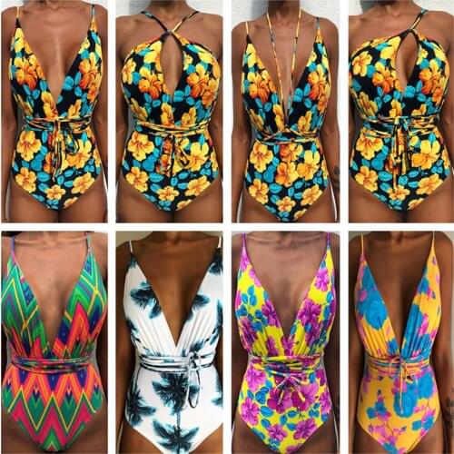 Mulitple Ways Wear Swimwear Bandage Swimsuit One Pieces Swimming Suit Badpak Retro trajes de bano Plus size Monokini 13 Colors