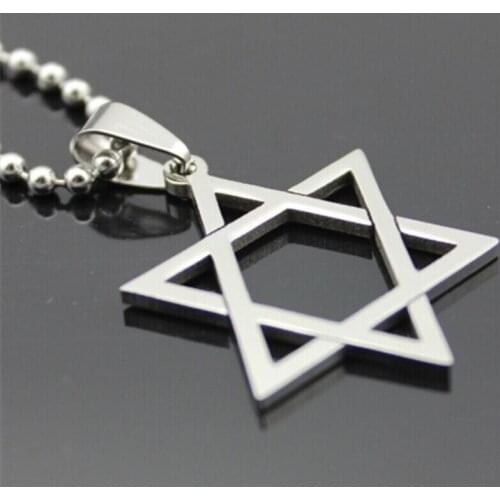 Men Pagan Wicca Inverted Star Pentagram Stainless Steel Pendant Necklace Chain