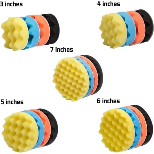 4pcs/Set 3/4/5/6/7 Inch Buffing Buffer Sponge Polishing Pad Hand Tool Kit For Watch Car Glass Polisher Wax Polishing Kits
