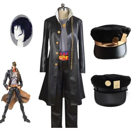 Jotaro Kujo Cosplay Costume Set JOJO Wig Hat JoJos Bizarre Adventure Men Women Cosplay Halloween Comic Con Costume Fancy Outfit