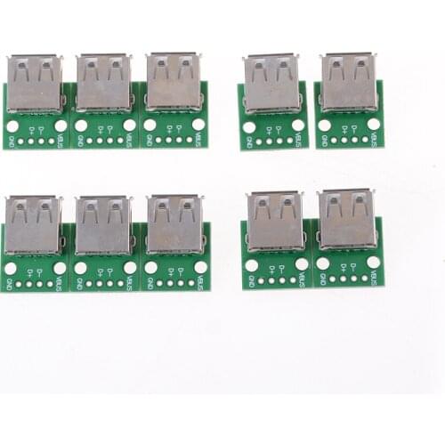 2018 New 10pcs/lot Wholesale Type A Female USB To DIP 2.54MM PCB Board Adapter Converter Module For Arduino
