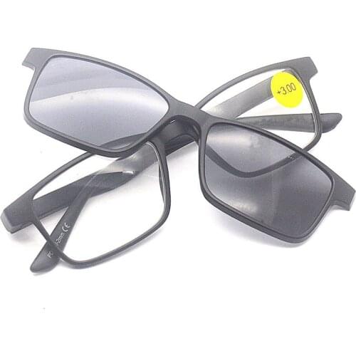TR90 Clip On Polarized Sunglasses Lens Reading Glasses Magnifier Women Men Magnet Cover Presbyopic Spectacles Reading Sunglasses