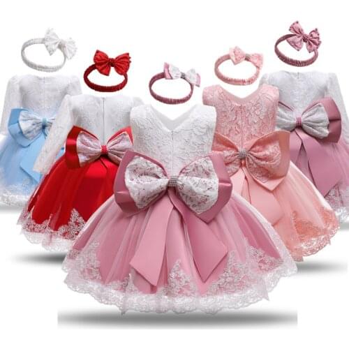 0-2 Yrs Baby Girls princess Party Dress Kids Role-play Clothes Evening Elegant Vestido Infant Girls Christening Grown Dress