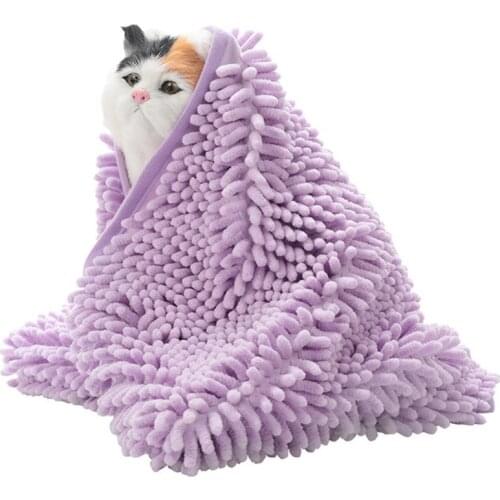 Pet Dog Cat Drying Towel Absorbent Pets Bath Towel Blanket fiber chenille pet Towel Grooming Pet Products Goods for Pets perro