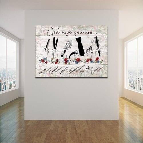 Canvas Poster God Says You Are Unique Horizontal Wall Art Painting Posters and Prints Nordic Wall Pictures for Home Decor