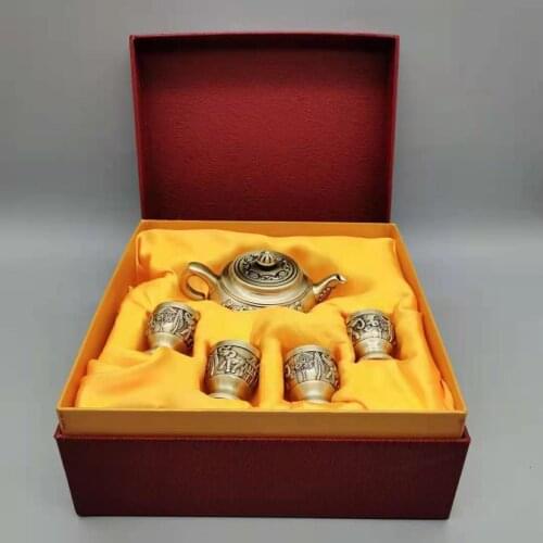 Rare Old Chinese QingDyansty yellow copper elephant teapot,best collection&adornment,free shipping