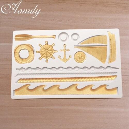 Amoliy Sailboat Hemp Rope Shape Silicone Mold Chocolate Fondant Baking Mold Cake Decoration Accessories Baking Accessories